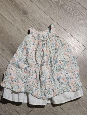 ​Cynthia Rowley Toddler Girls Floral Metallic Gold Accent Layered Dress 2T